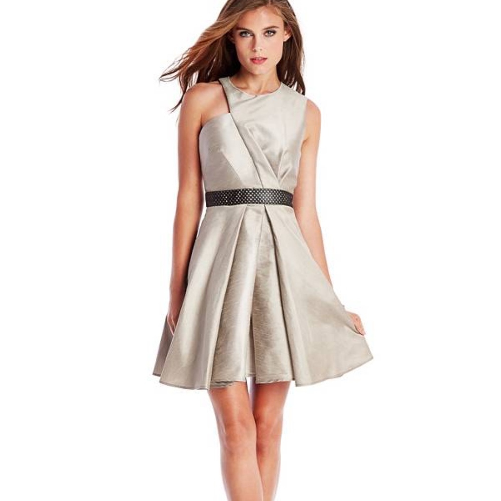 Marciano Asymmetrical Neckline Cocktail Dress